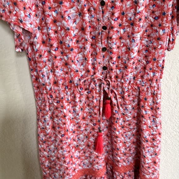 Boho Floral Dress with tassel tie Waist Size XS - Picture 7 of 12